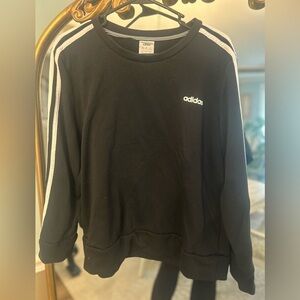Adidas Black Sweatshirt with White Stripes
